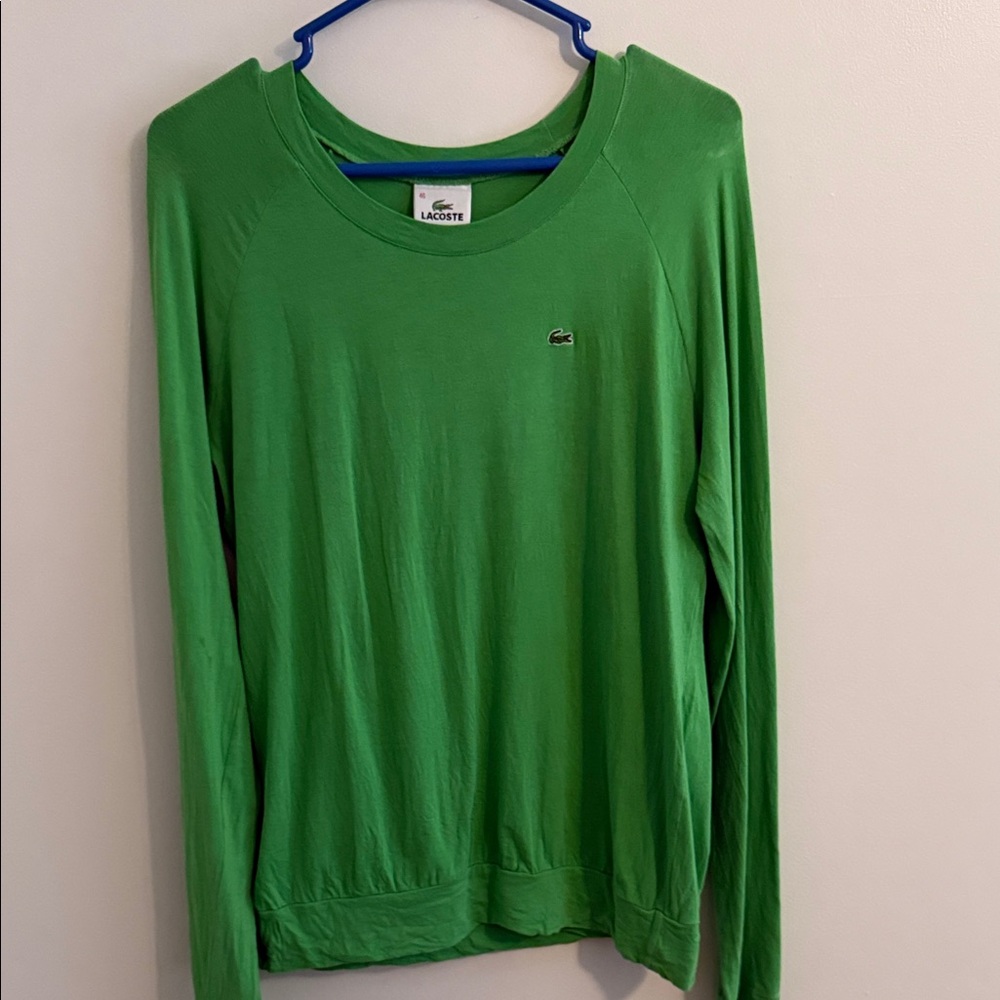 Lacoste Vibrant Green Crew Neck Top
